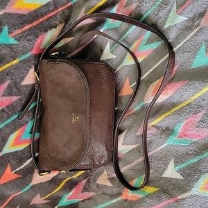 Fossil Brown Leather Crossbody Purse